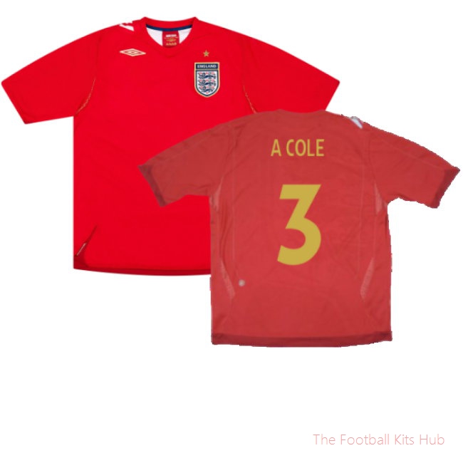 England 2006-08 Away Shirt (Excellent) (A COLE 3)-UniFootball Store